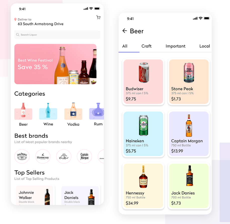 Catalog: Alcohol delivery app features